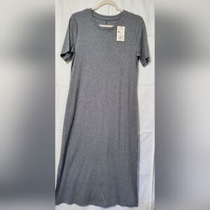 Casual Gray Maxi T-shirt Dress